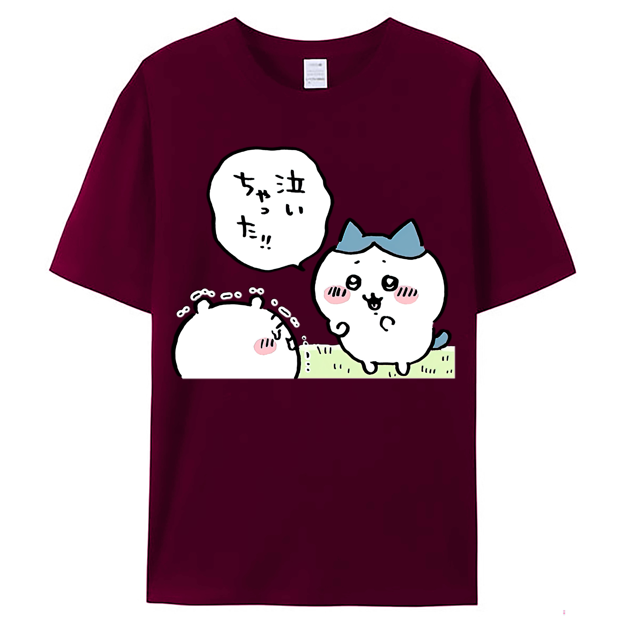 （画像用） ちいかわ ハチワレ Chii-kawa hachiware レディースカジュアルプリントTシャツ（綿100％）
